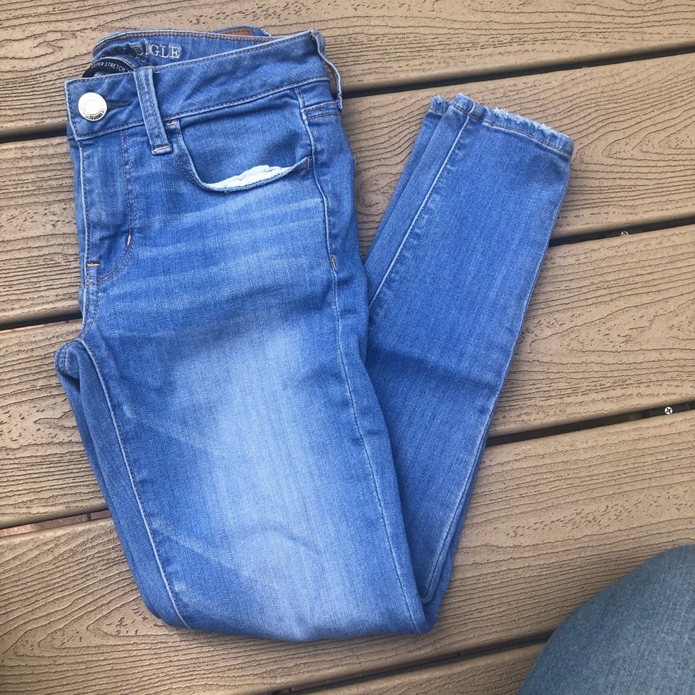 american eagle blue skinny jeans